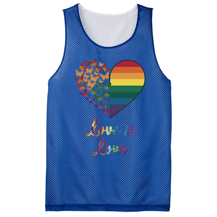 Heart Rainbow Butterfly Love Is Love Lgbt Lesbian Pride Meaningful Gift Mesh Reversible Basketball Jersey Tank