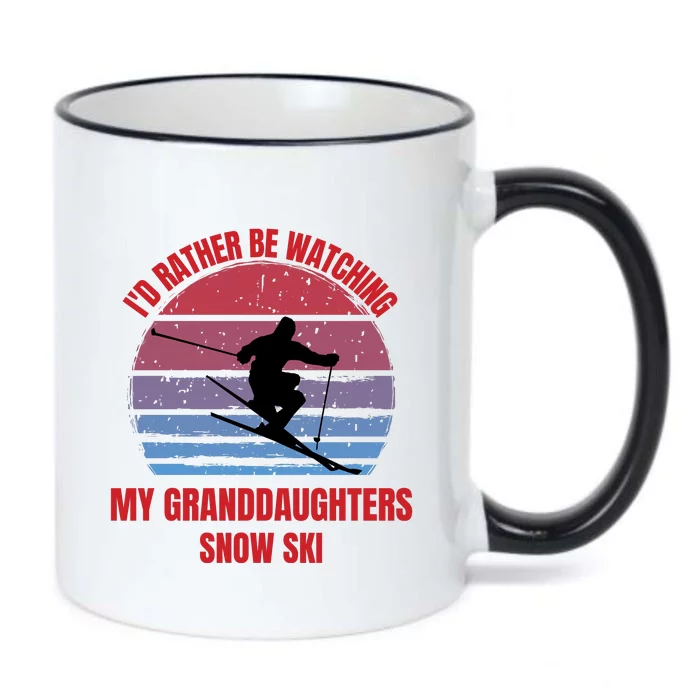 Heartfelt Rather Be Watching Granddaughters Snow Ski Black Color Changing Mug