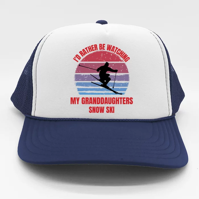 Heartfelt Rather Be Watching Granddaughters Snow Ski Trucker Hat