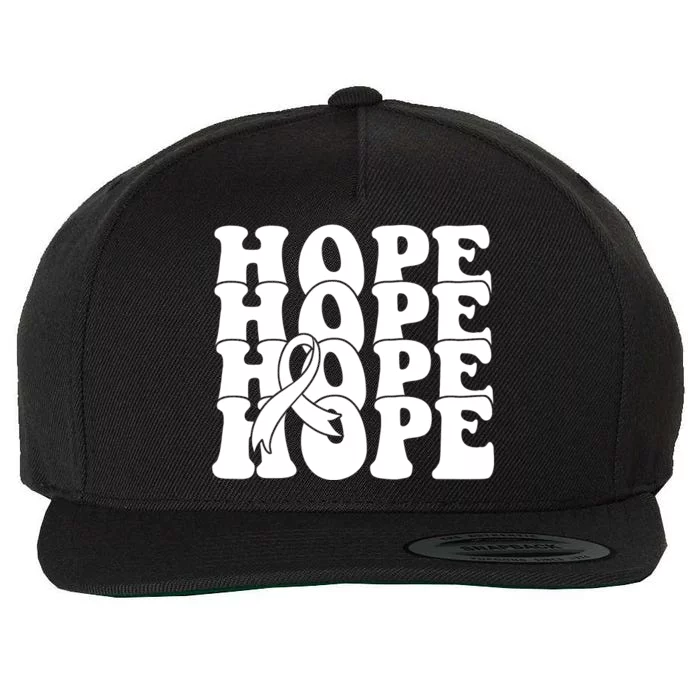 Hope Ribbon Breast Cancer Awareness Month Wool Snapback Cap