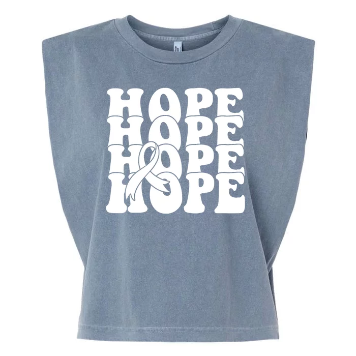 Hope Ribbon Breast Cancer Awareness Month Garment-Dyed Women's Muscle Tee