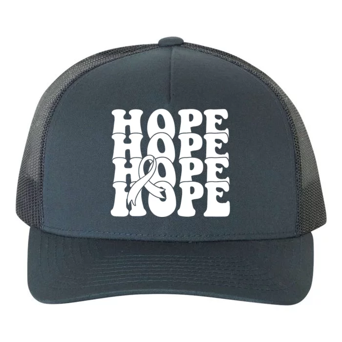 Hope Ribbon Breast Cancer Awareness Month Yupoong Adult 5-Panel Trucker Hat