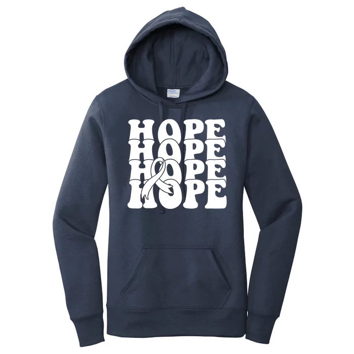 Hope Ribbon Breast Cancer Awareness Month Women's Pullover Hoodie