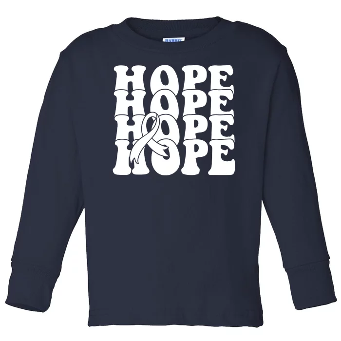 Hope Ribbon Breast Cancer Awareness Month Toddler Long Sleeve Shirt