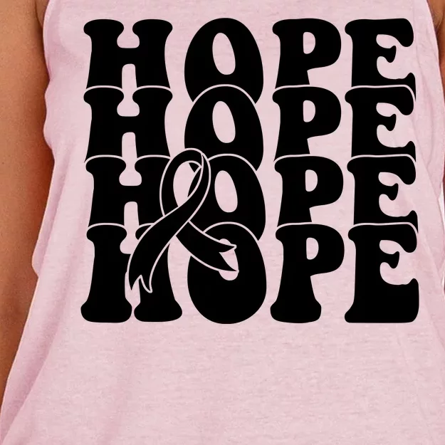 Hope Ribbon Breast Cancer Awareness Month Women's Knotted Racerback Tank