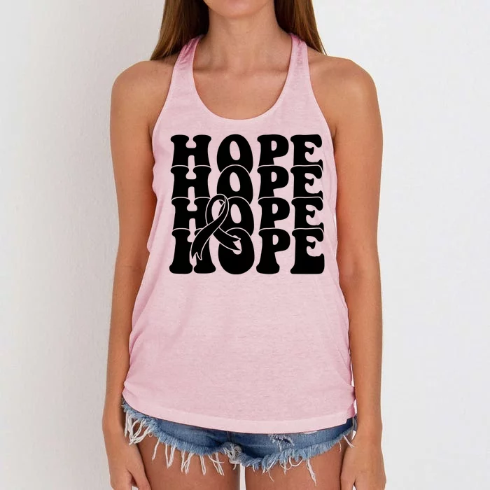 Hope Ribbon Breast Cancer Awareness Month Women's Knotted Racerback Tank