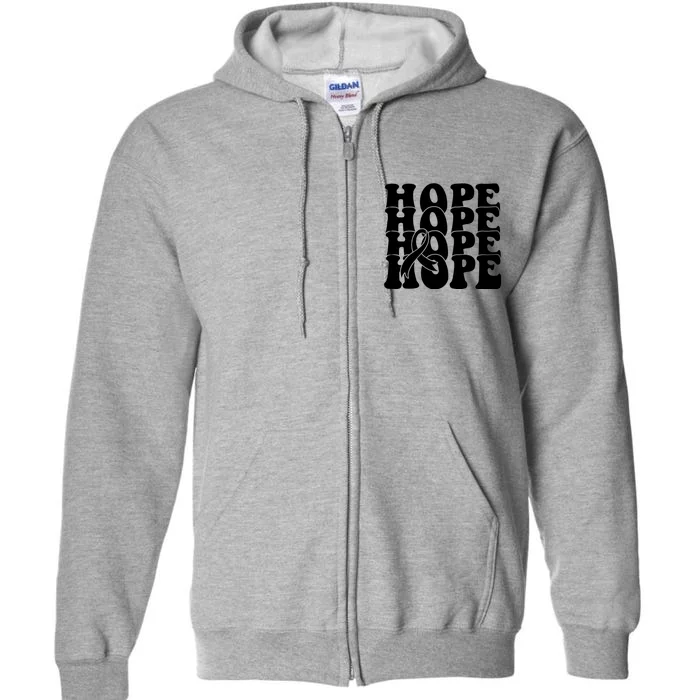 Hope Ribbon Breast Cancer Awareness Month Full Zip Hoodie