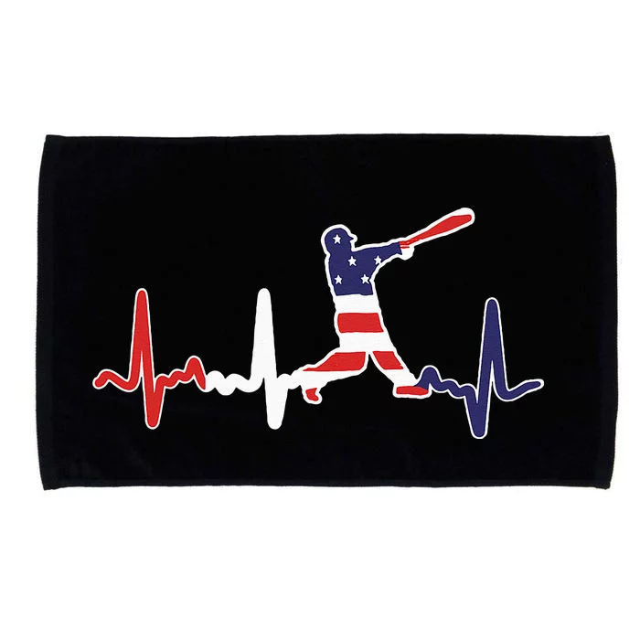 Home Run Baseball Flag Baseball Heartbeat Microfiber Hand Towel