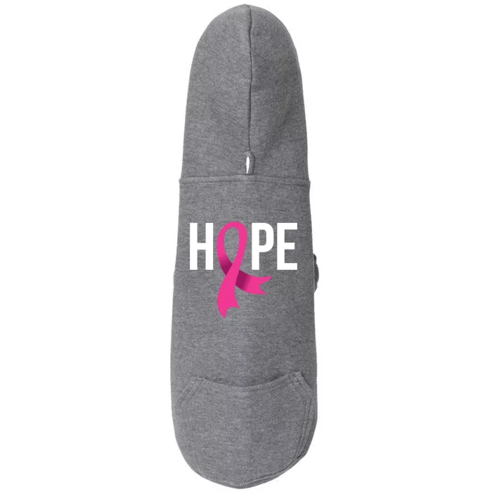 Hope Ribbon Breast Cancer Awareness Month Doggie 3-End Fleece Hoodie