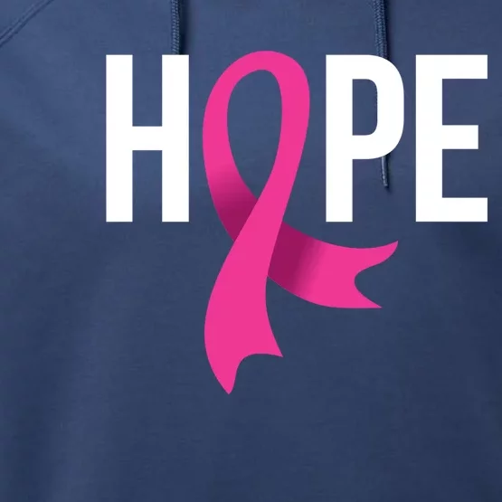 Hope Ribbon Breast Cancer Awareness Month Performance Fleece Hoodie