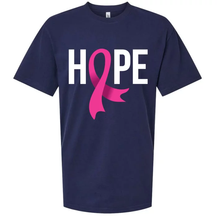 Hope Ribbon Breast Cancer Awareness Month Sueded Cloud Jersey T-Shirt