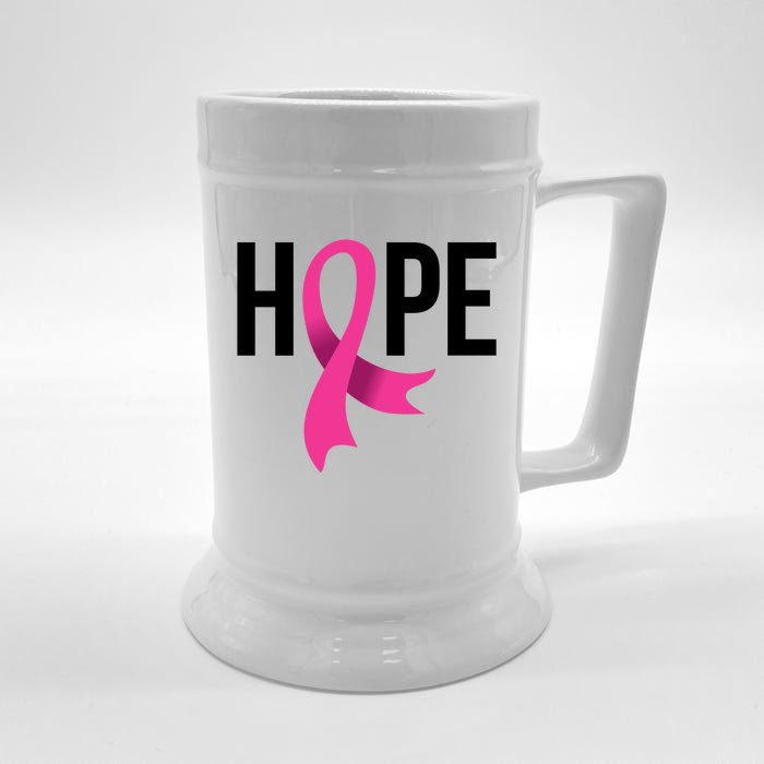 Hope Ribbon Breast Cancer Awareness Month Front & Back Beer Stein