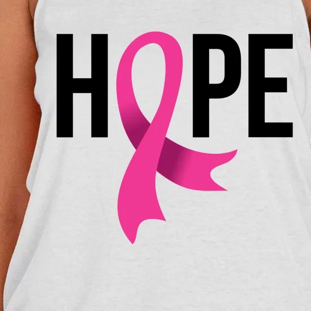 Hope Ribbon Breast Cancer Awareness Month Women's Knotted Racerback Tank