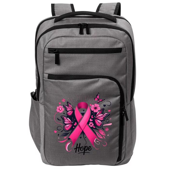 Hope Ribbon Butterfly Breast Cancer Awareness Impact Tech Backpack