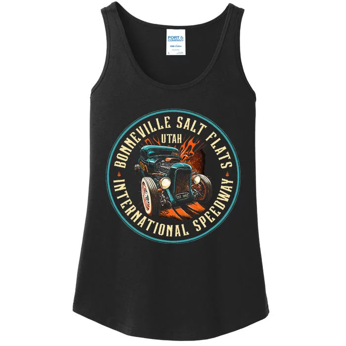 Hot Rod Bonneville Salt Flats Speedway Ladies Essential Tank