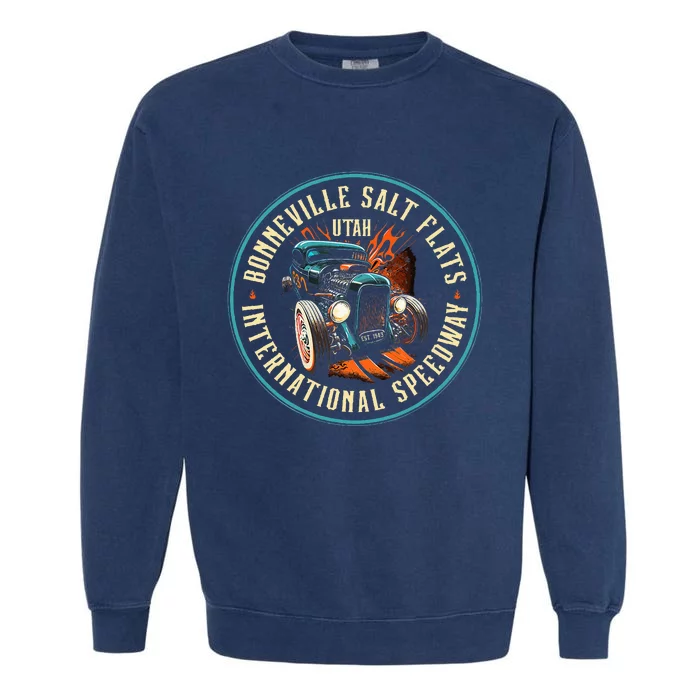 Hot Rod Bonneville Salt Flats Speedway Garment-Dyed Sweatshirt