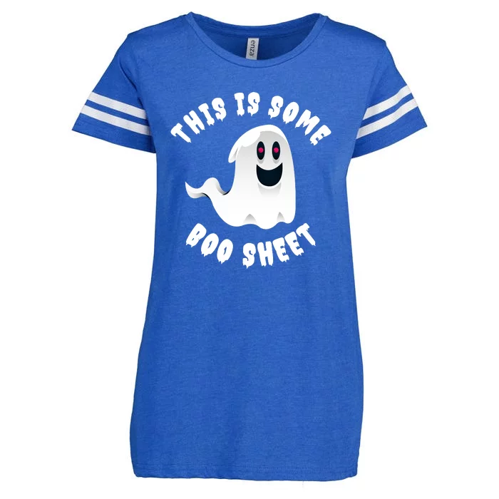 Halloween Retro Boo Ghost This Is Some Boo Sheet Enza Ladies Jersey Football T-Shirt