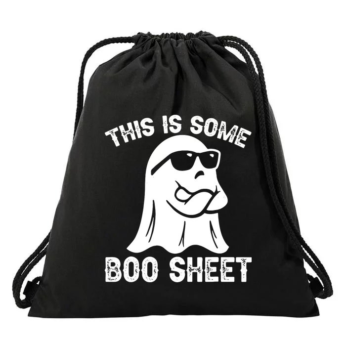 Halloween Retro Boo Ghost This Is Some Boo Sheet Drawstring Bag