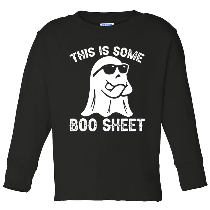 Halloween Retro Boo Ghost This Is Some Boo Sheet Toddler Long Sleeve Shirt