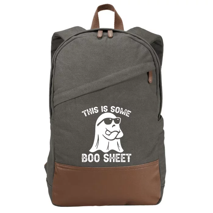 Halloween Retro Boo Ghost This Is Some Boo Sheet Cotton Canvas Backpack