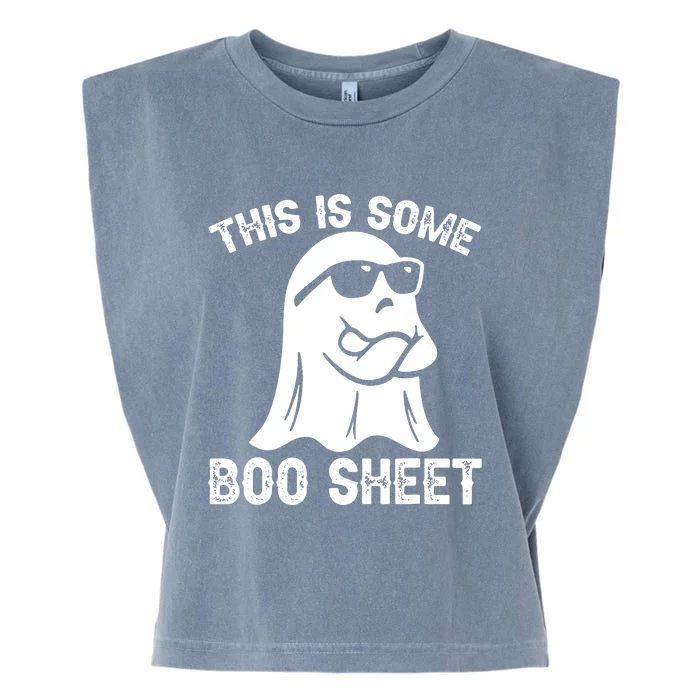 Halloween Retro Boo Ghost This Is Some Boo Sheet Garment-Dyed Women's Muscle Tee