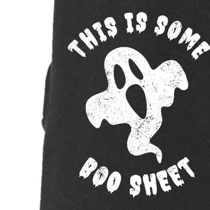 Halloween Retro Boo Ghost This Is Some Boo Sheet Doggie 3-End Fleece Hoodie