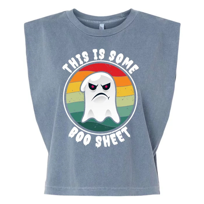 Halloween Retro Boo Ghost This Is Some Boo Sheet Garment-Dyed Women's Muscle Tee