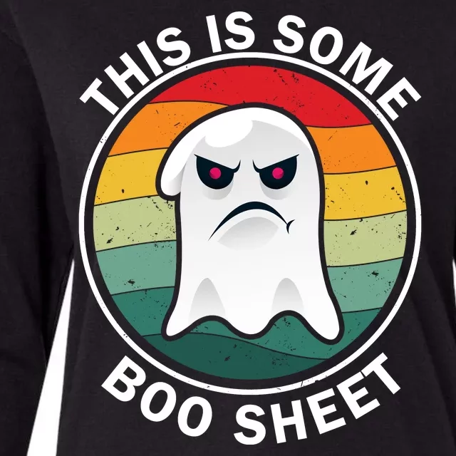 Halloween Retro Boo Ghost This Is Some Boo Sheet Womens Cotton Relaxed Long Sleeve T-Shirt