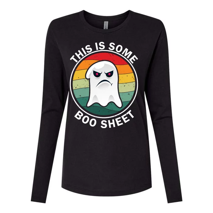 Halloween Retro Boo Ghost This Is Some Boo Sheet Womens Cotton Relaxed Long Sleeve T-Shirt