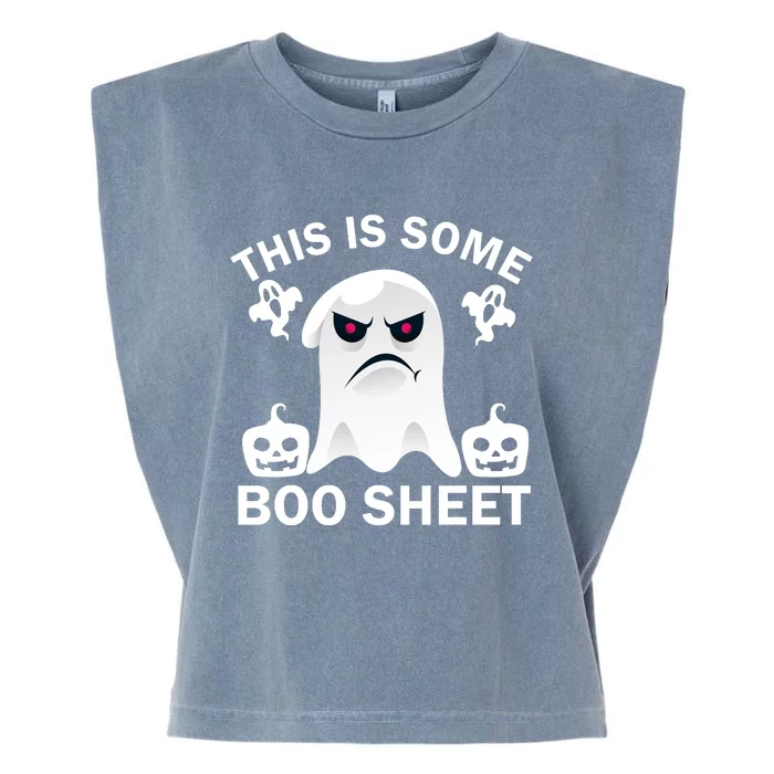 Halloween Retro Boo Ghost This Is Some Boo Sheet Garment-Dyed Women's Muscle Tee