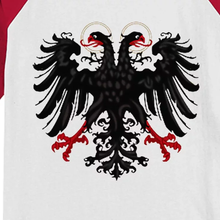 Holy Roman Banner Flag Double Headed Eagle Empire Kids Colorblock Raglan Jersey