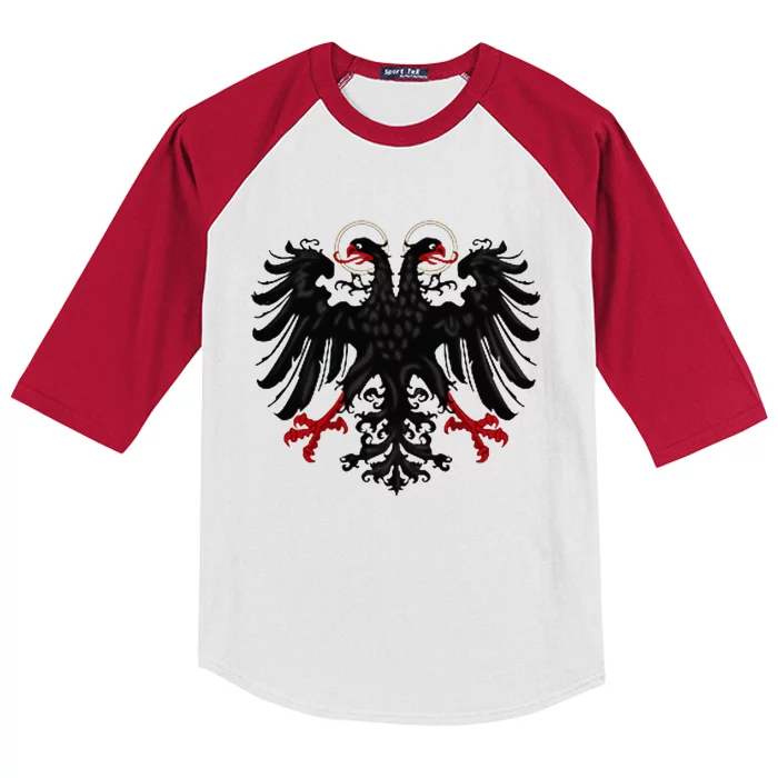 Holy Roman Banner Flag Double Headed Eagle Empire Kids Colorblock Raglan Jersey