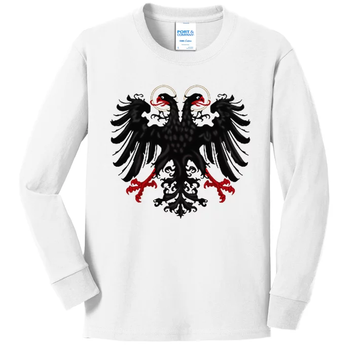 Holy Roman Banner Flag Double Headed Eagle Empire Kids Long Sleeve Shirt