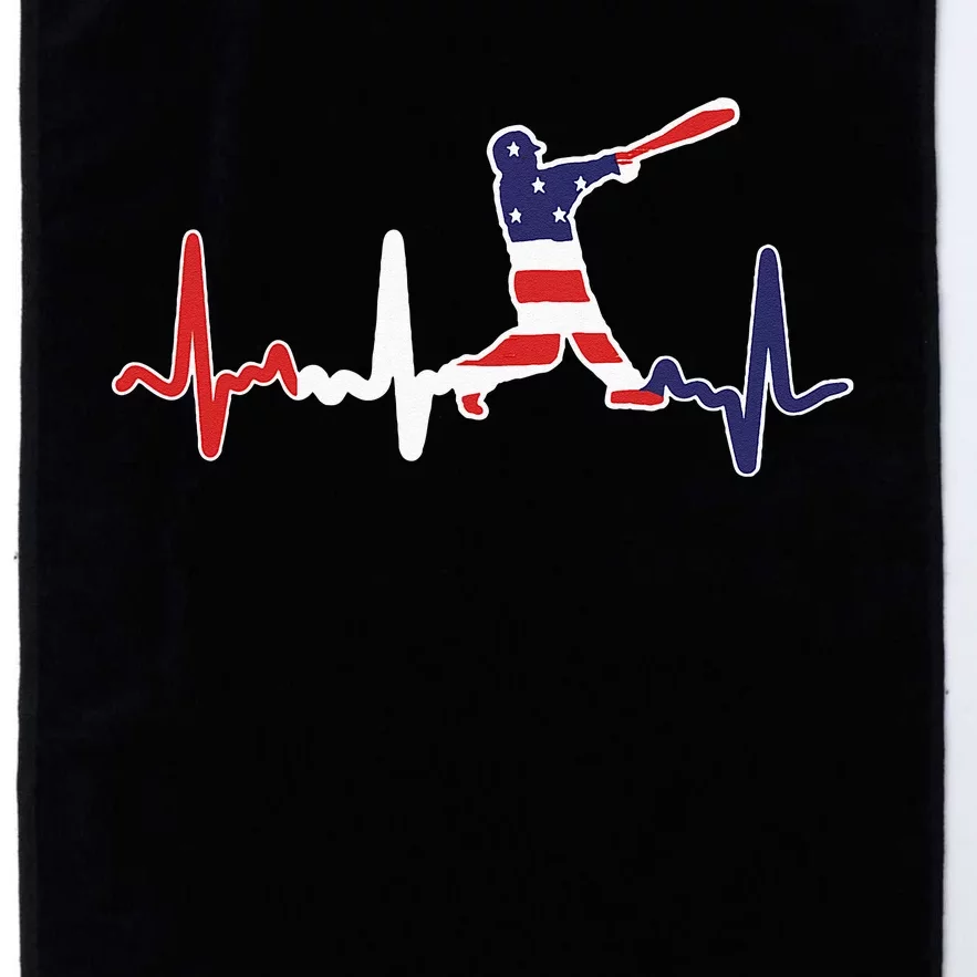 Home Run Baseball Flag Baseball Heartbeat Platinum Collection Golf Towel