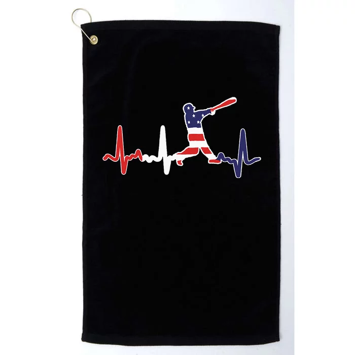 Home Run Baseball Flag Baseball Heartbeat Platinum Collection Golf Towel