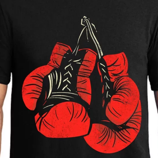 Hanging Red Boxing Gloves Graphic Cute Gift Pajama Set