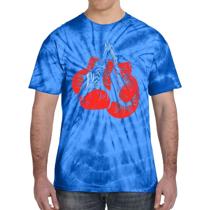 Hanging Red Boxing Gloves Graphic Cute Gift Tie-Dye T-Shirt