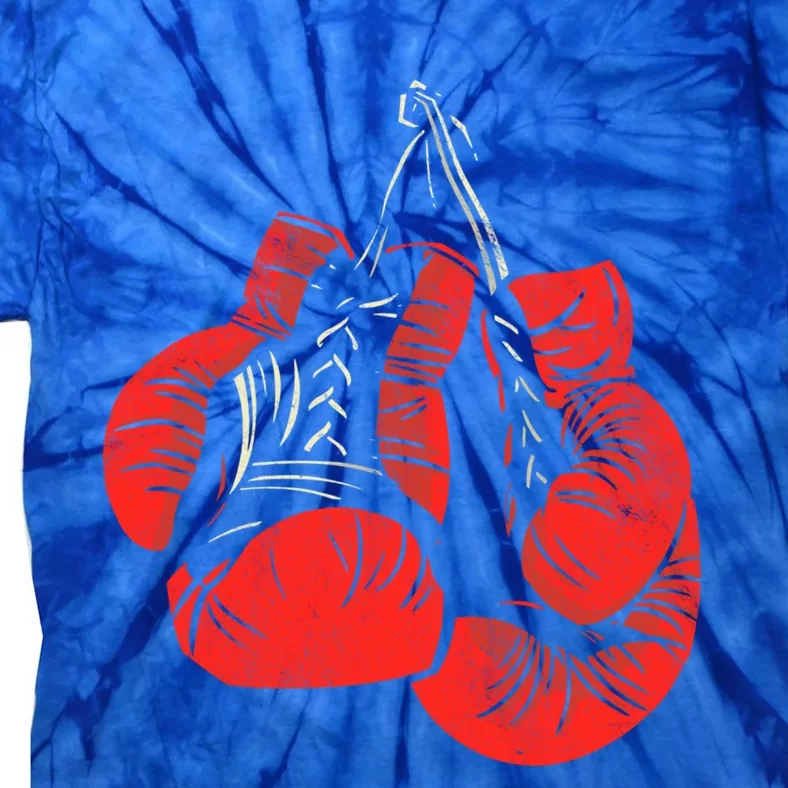 Hanging Red Boxing Gloves Graphic Cute Gift Tie-Dye T-Shirt