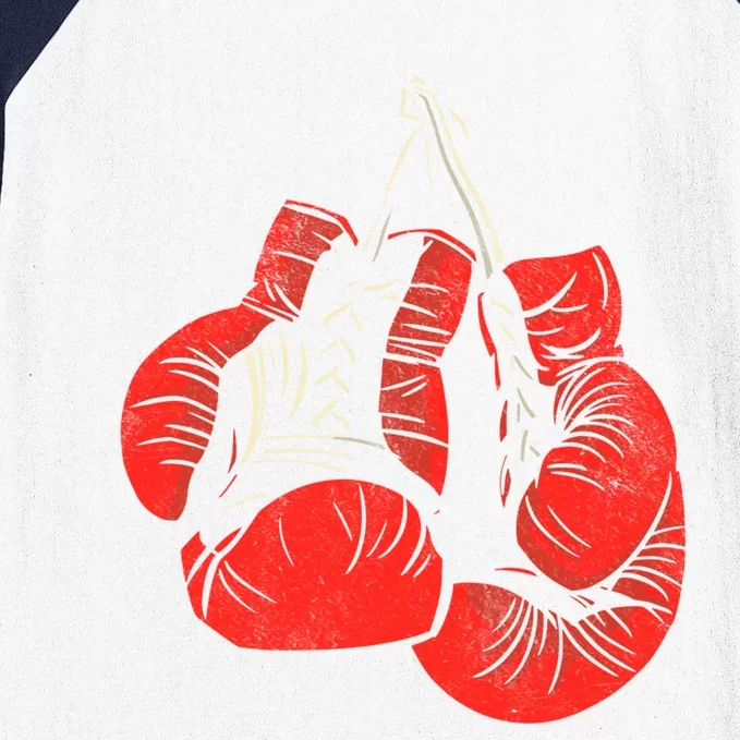 Hanging Red Boxing Gloves Graphic Cute Gift Baseball Sleeve Shirt