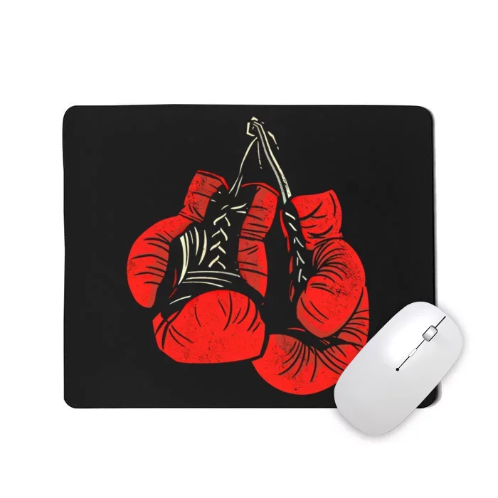 Hanging Red Boxing Gloves Graphic Gift Mousepad