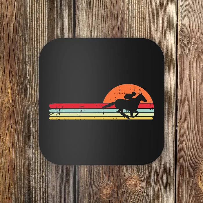 Horse Riding Chest Sunset Retro Racing Equestrian Coaster