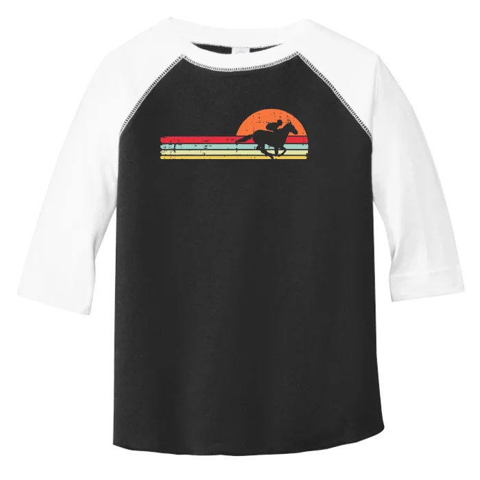 Horse Riding Chest Sunset Retro Racing Equestrian Toddler Fine Jersey T-Shirt