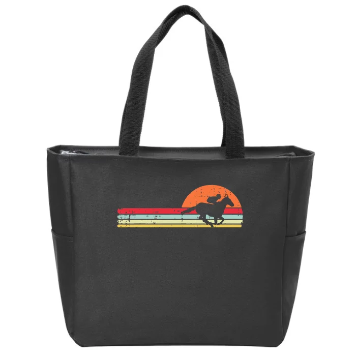 Horse Riding Chest Sunset Retro Racing Equestrian Zip Tote Bag