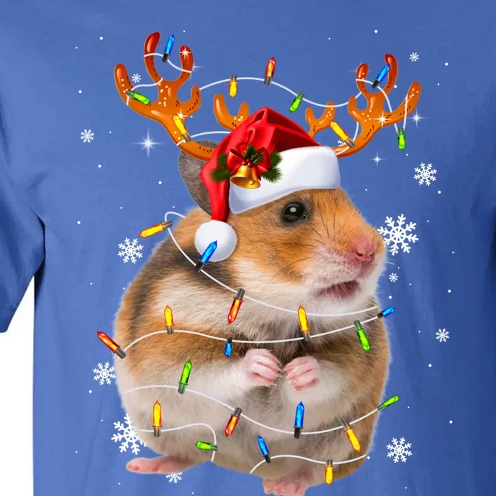 Hamster Reindeer Christmas Lights Funny Hamster Xmas Gift Tall T-Shirt