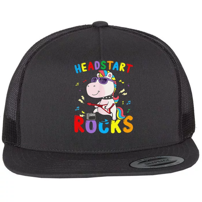 Headstart Rocks Cute Unicorn Back To School Flat Bill Trucker Hat