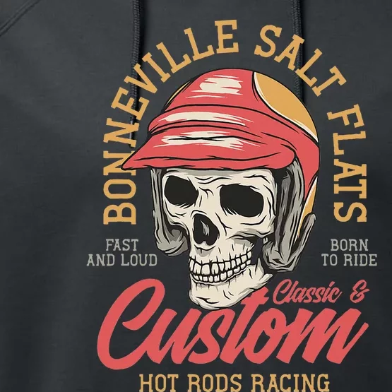 Hot Rod Costum Garage Skeleton Old School Racing Skull Performance Fleece Hoodie