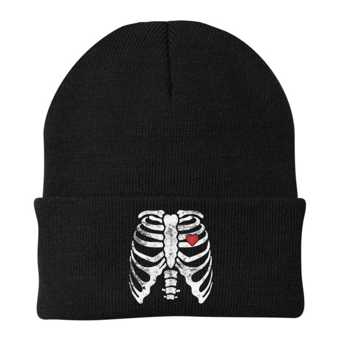 Heart Rib Cage Xray Funny Halloween Skeleton Knit Cap Winter Beanie