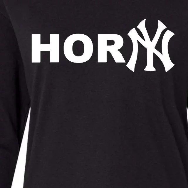 Hor(Ny) Rare Comedy Horny Ny Funny Joke Womens Cotton Relaxed Long Sleeve T-Shirt