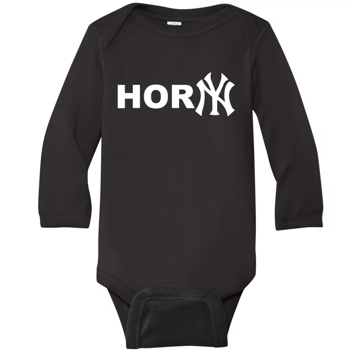 Hor(Ny) Rare Comedy Horny Ny Funny Joke Baby Long Sleeve Bodysuit