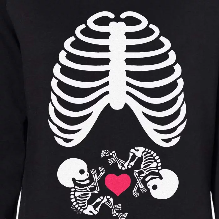 Halloween Rib Cage Pregnancy Expecting Twins Baby Love Womens California Wash Sweatshirt